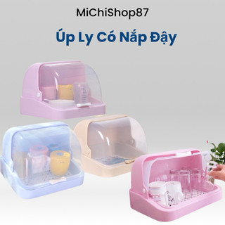 Khay úp ly, cốc, úp bình sữa có nắp đậy nhựa Việt Nhật, Khay úp cốc có nắp đậy kín chống bụi (MS1355)