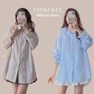 Áo sơ mi nữ cổ tàu form rộng A8128 dáng babydoll dài tay style hàn quốc Mix được nhiều đồ phù hợp mặc đi làm đi học