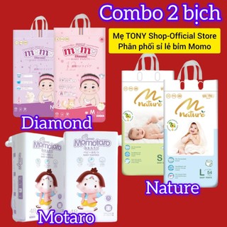 [Tặng 2KhănSỮA xịn]Combo 2 Bịch Tã Bỉm Dán/Quần Xuất Nhật MomoTARO/Momo DIAMOND/Momo NATURE (Đủ Size)