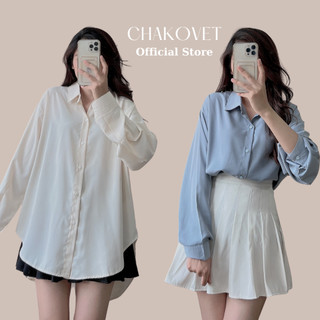Áo sơ mi nữ tay dài Hot Trend A8419 Áo vạt bầu Ulzzang form rộng phong cách Hàn Quốc cực xinh xắn - CHAKOVET
