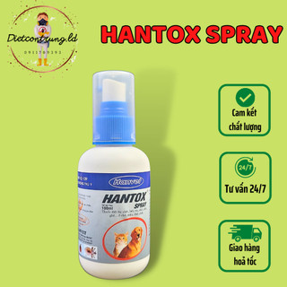 HANTOX SPRAY - Chế phẩm diệt bọ chét, ve, chấy, rận, ghẻ ở chó mèo, thú cảnh