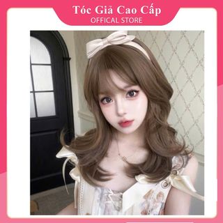 Tóc giả cả đầu ❤️freeship❤️ cả đầu xoăn 48cm c0304, tặng wig
