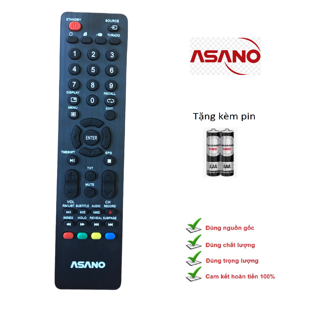 [HÀNG CAO CẤP] Remote điều khiển tivi asano LCD/LED/SMART