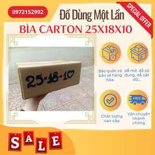 Thùng giấy carton 25x18x10 - Thung carton - Đồ dùng một lần - do dung mot lan