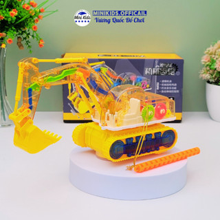  Đồ chơi xe múc trong suốt chạy pin có cán treo âm thanh ánh sáng đẹp mắt  tặng pin  - MiniKids 