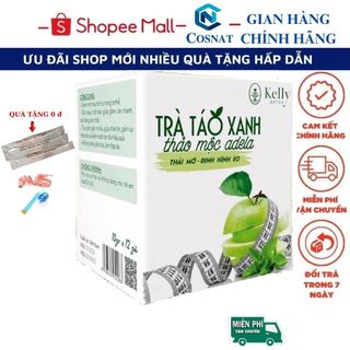 Trà Táo Xanh kelly detox giảm cân, thảo mộc xanh định hình eo thon,dáng đẹp,thải mỡ hộp 12 gói
