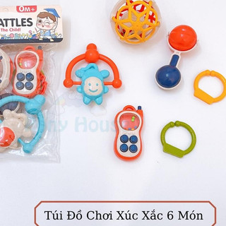 Bộ Đồ Chơi Xúc Xắc Lục Lạc Giúp Bé Tập Cầm Nắm An Toàn Cho Bé 6 Món