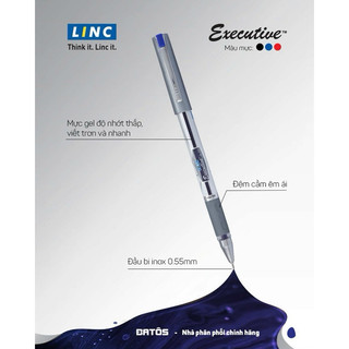 [Mực đen]Hộp 10 cây gel LINC Executive SL-500  - Ngòi 0.55mm, viết siêu trơn.