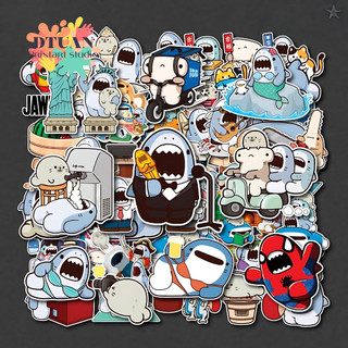 Set 20/50 Sticker Baby Shark Cá mập Nhật Bản Dán Laptop, Điện Thoại, Ván Trượt, Ván Trượt, Mũ Bảo Hiểm