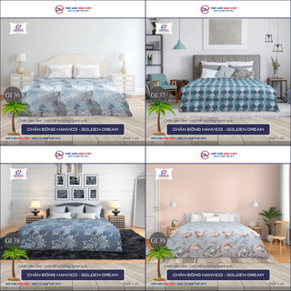 Chăn đông siêu nhẹ hanvico golden dream - vỏ + ruột 200 x 220cm - hàng chính hãng