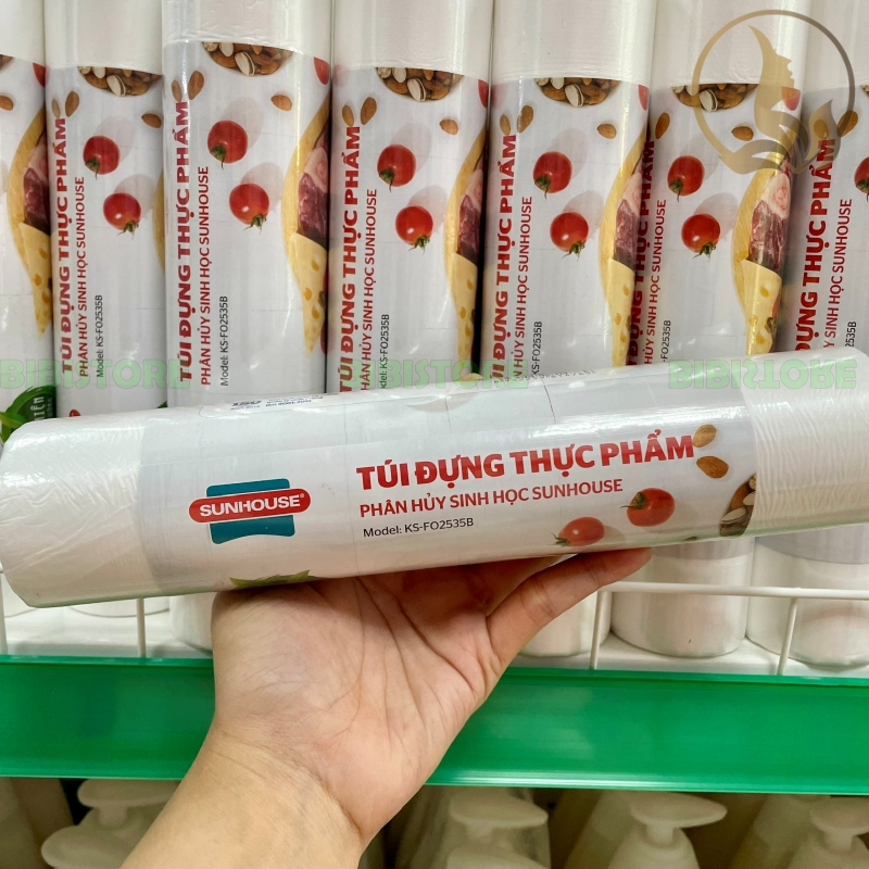 Túi đựng thực phẩm phân hủy sinh học Sunhouse KS-FO2535B_100 Túi (Bibistore TB)