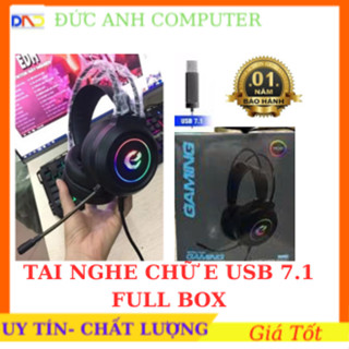 Tai nghe chụp tai Gaming- Tai nghe chữ e có mic Jack cắm USB âm thanh 7.1, BH 1 NĂM