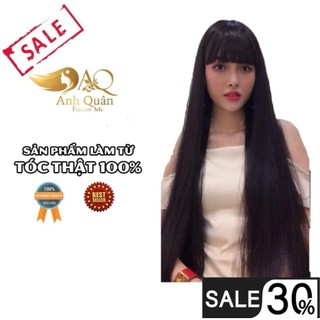 Tóc giả, Tóc giả nữ dáng dài làm bằng tóc thật 100% Shop Tóc Anh Quân mềm mượt có da đầu đẹp như tóc thật