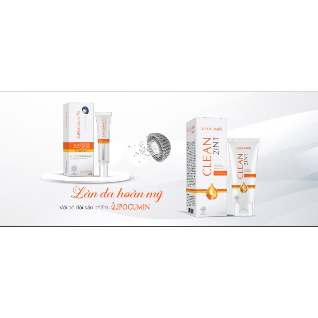 Combo 02 kem chấm mụn, mờ thâm sẹo LIPOCUMIN + Sữa rửa mặt LIPOCUMIN CLEAN 2 IN 1. Giảm mụn sưng viêm nhanh sau 3-5 ngày