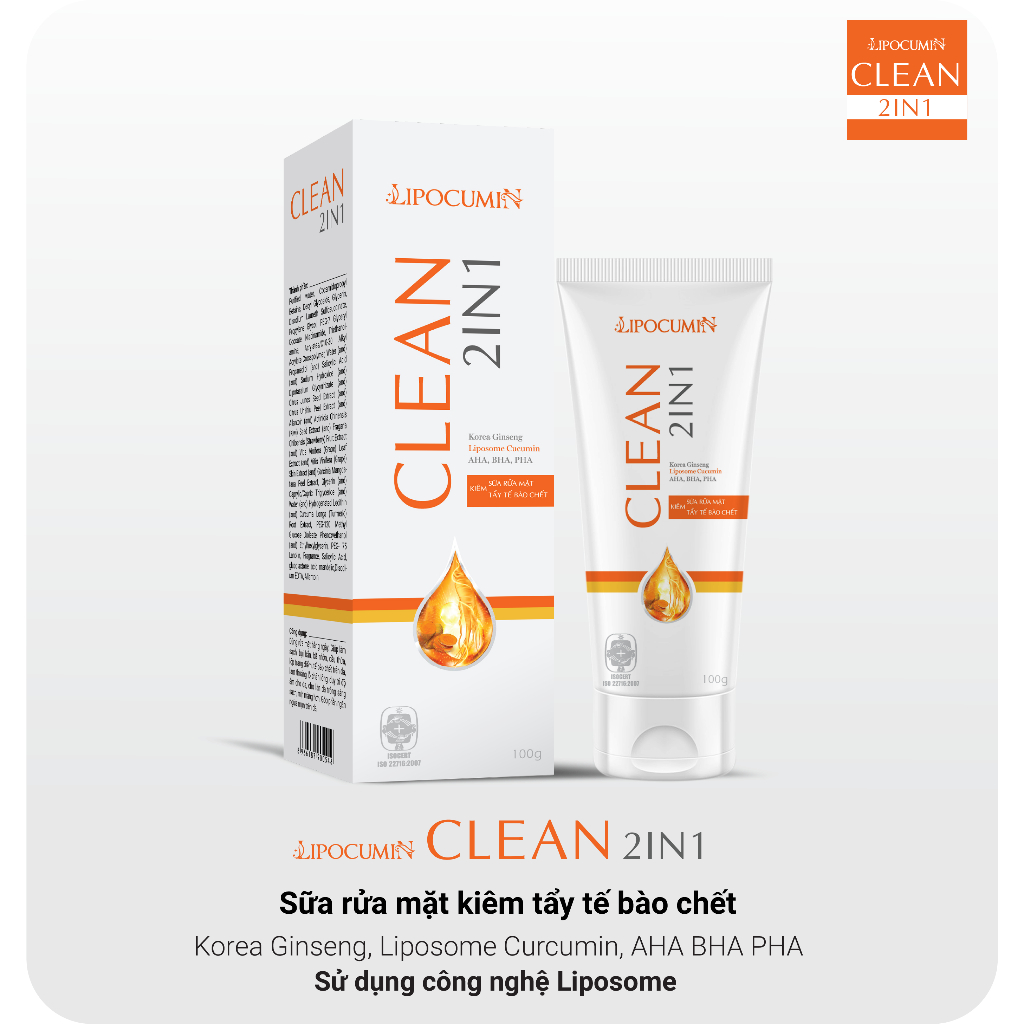Combo 02 kem chấm mụn, mờ thâm sẹo LIPOCUMIN + Sữa rửa mặt LIPOCUMIN CLEAN 2 IN 1. Giảm mụn sưng viêm nhanh sau 3-5 ngày