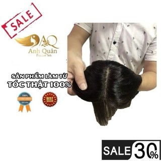 Tóc giả che hói nữ, Tóc giả nữ dáng dài tóc thật 100% Shop Tóc Anh Quân phong cách trẻ trungda 4D có độ bền cao tạo kiểu