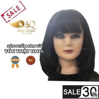Tóc giả nữ Shop Tóc Anh Quân phong cách trẻ trung, Tóc giả dáng ngắn làm bằng tóc thật 100% tự nhiên chắc chắn, tạo kiểu