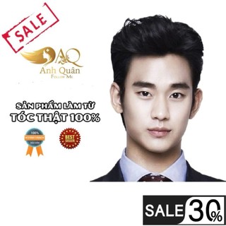 Tóc giả nam Shop Tóc Anh Quân, Tóc giả giúp che trán hói chữ M siêu da đầu tóc thật 100%