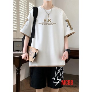 Mcbb 24-49 kg 100% vải cotton đồ bộ bé trai bộ cộc tay bé trai quần đùi thun áo phông set đồ bé trai