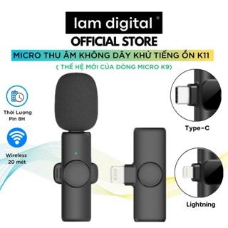 Bộ Micro Thu Âm Không Dây Khử Tiếng Ồn K11 - Bộ Mic Livestream Wireless Cài Áo