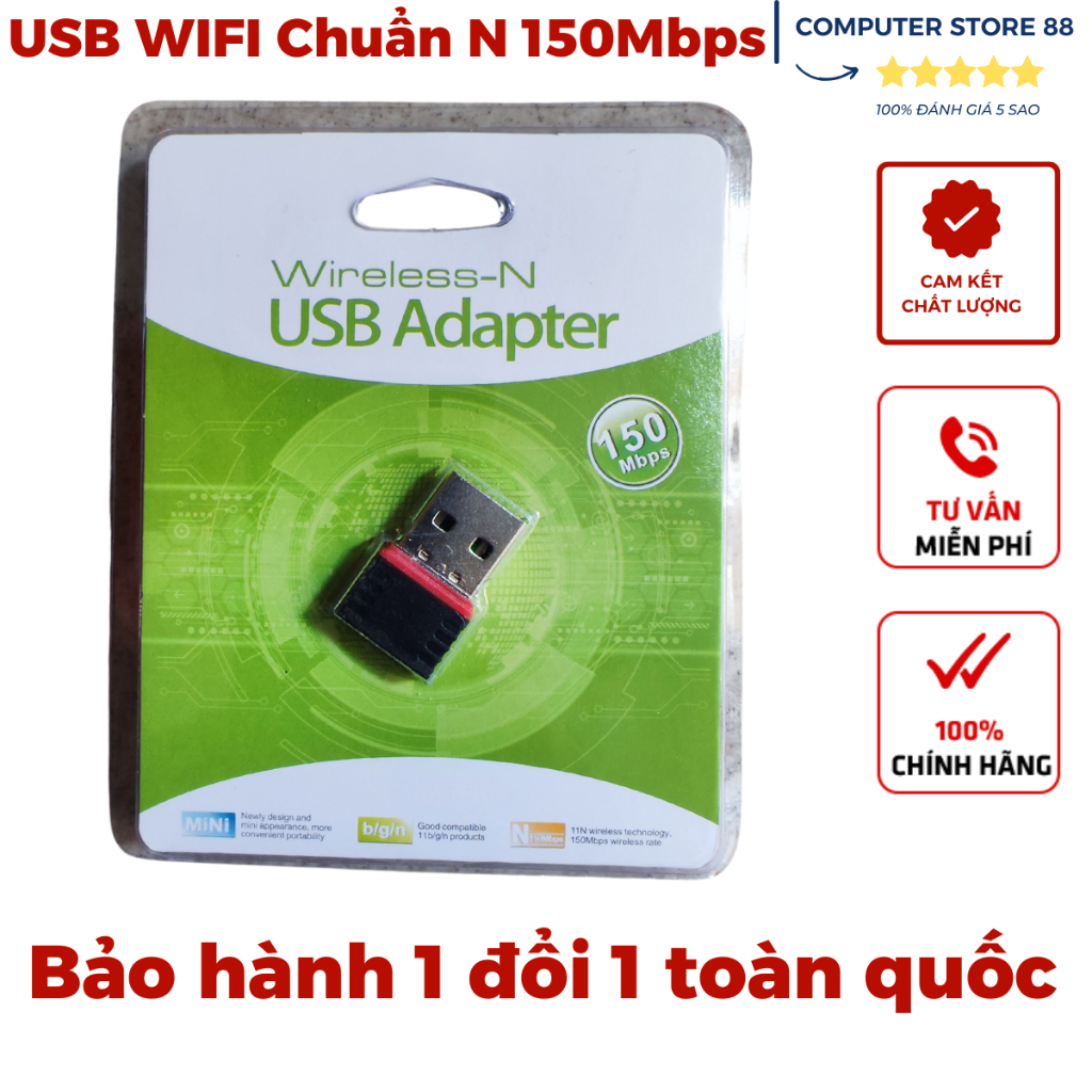 { Chính hãng } Bộ Thu Wifi chuẩn N Tốc Độ 150Mbps cho máy bàn, laptop