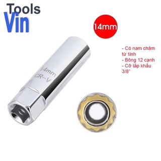 Khẩu mở bugi 14 mm có lực hút, đầu bông dài Tài Vũ