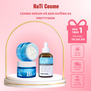 Combo Phục Hồi Dưỡng Da Vitamin B5 Prettyskin, Bộ Serum B5 Và Kem Dưỡng B5 Cho Da Khô Da Treatment