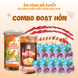  Combo Đoạt Hồn: 1 đùi gà rong biển 250gr + 1 mái tôn 200gr + 20 cá cơm + 10 nho hoá thạch Ăn Cùng Bà Tuyết 