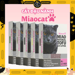 Cát vệ sinh đậu nành MIAO NATURAL TOFU 6L- siêu khử mùi, ít bụi, Hạt Nhuyễn cho Máy Vệ Sinh. Có thể xả bồn cầu (Miaocat)