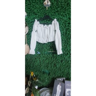 áo trắng bẹt vai new tag