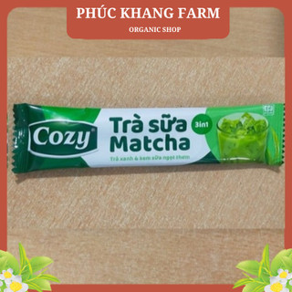 1 gói trà sữa matcha hòa tan cozy 3in1 thơm vị matcha, tăng sức khỏe, trẻ làn da 17gr hàng tặng không bán