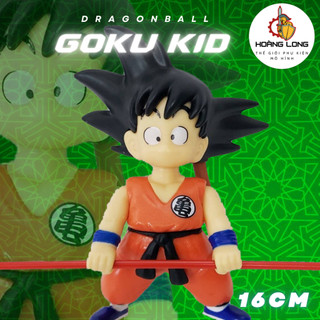 Mô hình Dragonball, Goku Kid cầm gậy 16cm, figure 7 Viên Ngọc Rồng, trang trí bàn học (phụ kiện Hoàng Long)