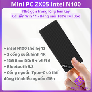 Máy tính Mini PC ZX05 nhỏ gọn Wifi6 12G Ram DDr5 - intel N100 thế hệ 12