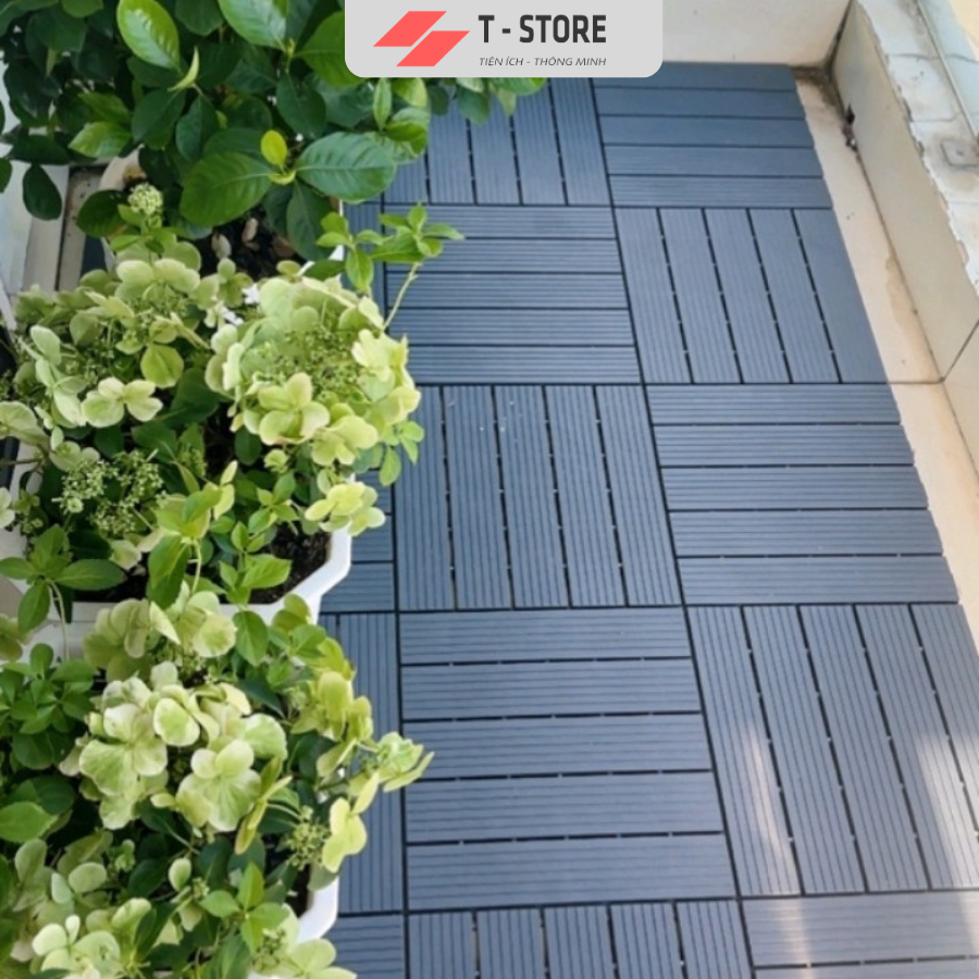 Thảm Trải Sàn Khóa Cài Ban Công 31X31X2Cm - Tấm Nhựa Lót Sàn Ban Công, Chống Trơn Sàn Nhà Tắm