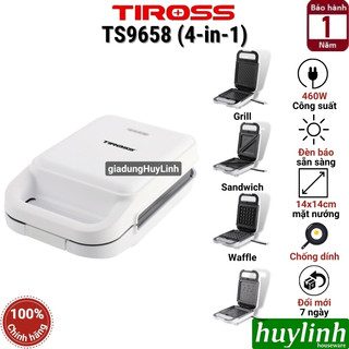 Máy làm - nướng bánh sandwich hotdog waffle Tiross TS9658 - 4 trong 1