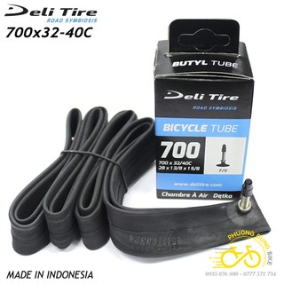 Ruột xe đạp deli tire 700x32-40c 43mm van pháp - van xe đạp