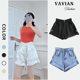  Quần short jean nữ big size 60-70kg quần đùi nữ lưng cao eo nhún thun lai bách 4 màu xinh xắn 