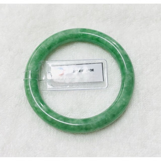 Vòng Tay Cẩm Thạch Bản Liền Kèm Kiểm Định Màu Xanh Lý Đậu Sang Trọng - Ngọc Trai Trường Thịnh