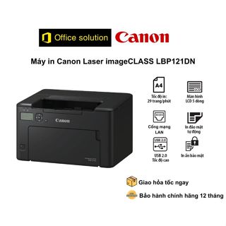 Máy in Canon Laser trắng đen LBP121dn - In 2 mặt tự động, In qua mạng có dây - Bảo hành chính hãng 12 Tháng