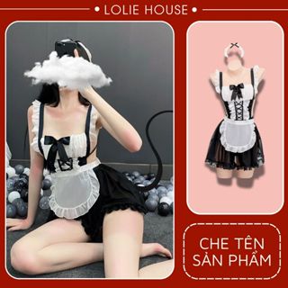 Cosplay hầu gái sexy anime maid cute - Váy đầm ngủ cosplay cô hầu bàn tạp dề trăng gợi cảm LOLIE HOUSE - CP36