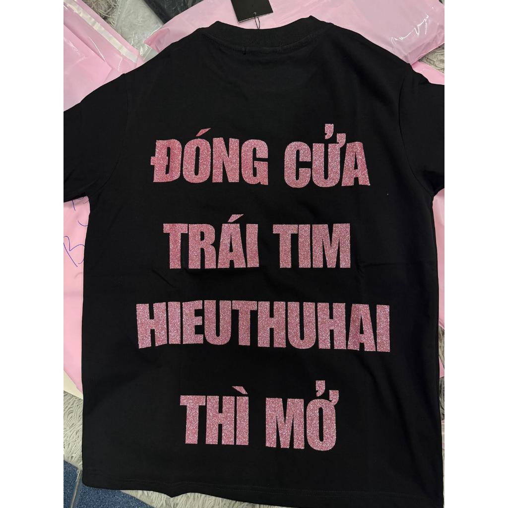 Áo Thun Đóng Cửa Trái Tim HIEUTHUHAI Thì Mở Kim Tuyến Lấp Lánh Form Rộng Tchipz Chất Vải Cotton 250gsm Cao Cấp Full Tag