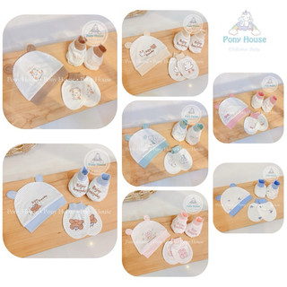 Set Bao Tay, Bao Chân, Mũ Moon Petit - Phụ Kiện Mũ, Bao Tay Bao Chân Cho Bé Trai Bé Gái Sơ Sinh Chất Petit  Siêu Mềm Mịn