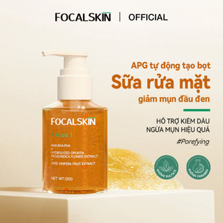 Sữa Rửa Mặt Sủi Bọt Focalskin Giảm Mụn Đầu Đen AHA BHA PHA Làm Sạch Sâu Lỗ Chân Lông Kiềm Dầu - Cho Da Dầu Mụn 120g