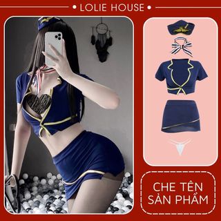 Bộ đồ ngủ cosplay tiếp viên hàng không sexy gợi cảm quyến rũ LOLIE HOUSE - CP52