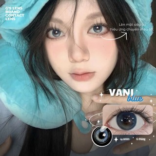 Kính áp tròng Gslens VANI BLUE xanh dương moonlight giãn nhẹ cận 6 tháng G.DIA14.2mm có độ (0-6)
