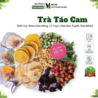 Trà táo cam kết hợp atiso hoa hồng, cỏ ngọt, hoa sen tuyết, hoa nhài