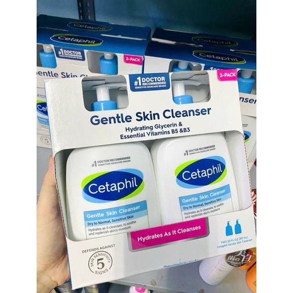 Sữa rửa mặt làm sạch dịu nhẹ Cetaphil Gentle Skin Cleanser 591ml [1 set 2 chai]