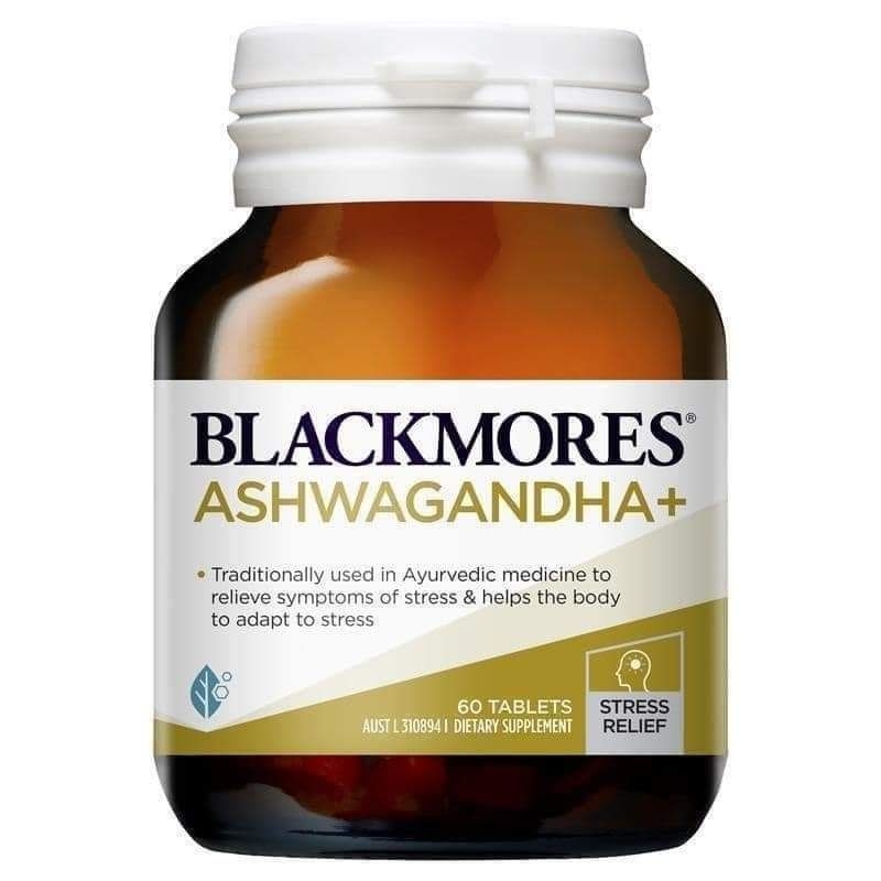 Blackmores Ashwagandha+ Hỗ trợ căng thẳng Vitamin nhóm B 60 viên