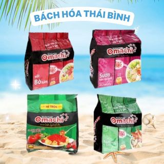 5 gói Mì Tôm Omachi Xốt Bò Hầm - Sườn Hầm - bắp bò riêu cua 80g