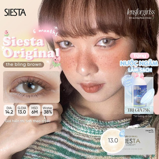Kính áp tròng nâu tây sáng SIESTA ORANGE THE BLING dành cho mắt nhạy cảm chính hãng SIESTA| HSD 6 tháng | LENSFORGIRLSS
